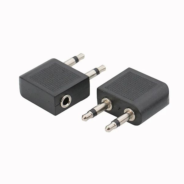 2pcs Altın Nikel Kaplama Hava Düzlemi 3.5mm Uçak Havayolu Kulaklık Mono Ses Dönüştürücü Seyahat Kriko Tapası Ayırıcı Adaptörü