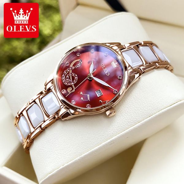 Olevs 3605 Hot Selling Fashion Trend Watch requintado e pequeno relógio de estudante note Relógio de quartzo, único e romance, Ultra Thin Women's High Beauty Watch