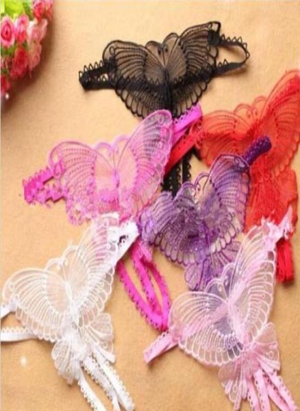 Сексуальные кружевные микро-женские стринги без вырезов с бабочкой, прозрачные женские трусики, сексуальное нижнее белье Femme Ouvert1410283