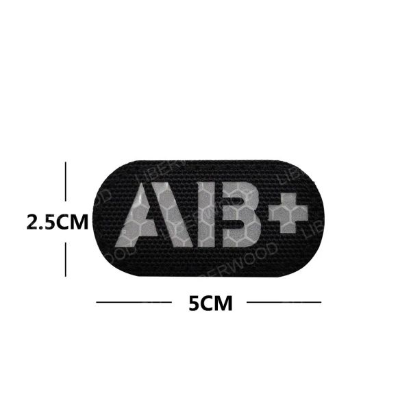 Tipo sanguigno a- b o ab neg negativo riflettente infrarosso Ir patch bagliore nel badge anello del gancio multicam tattico militare scuro