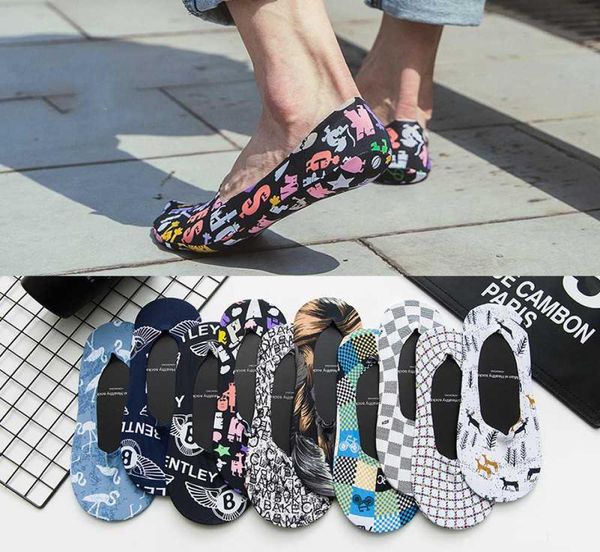 Moda adam yaz rahat kısa çorap eğlenceli moda desen ekibi baskı çorapları renkli serin yüzgeçler hip hop men039s hediye8615685