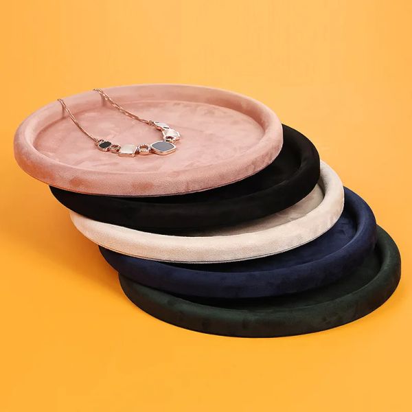 Display Pink Blue Black Veet Ring Bracciale Oreger Organizzatore Ewelry Display Photo Show Props 25 cm vassoio vuoto