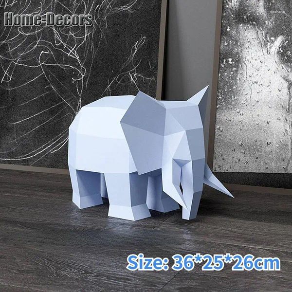 Decoração de festa 3d molde de papel não-acabado elefante modelo dobrável trabalho diy artesanato casa mesa decoração estatuetas miniaturas