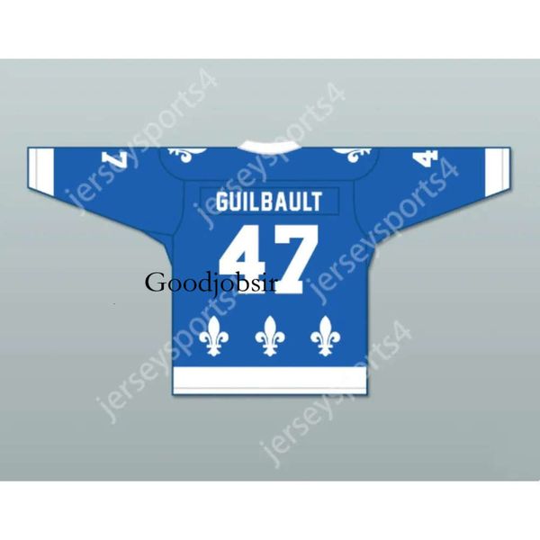 GDSIR Custom Blue Gilles Guilbault 47 Le National de Quebec Hockey Jersey New Top Ed S-M-L-XL-XXL-3XL-4xl-5xl-6xl