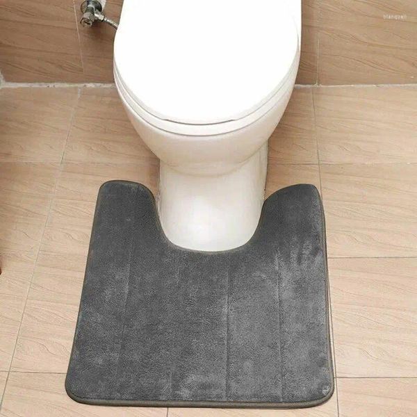 Badmatten 1pc Korallen Fleece Anti Slip Toilettenbodenmatte Waschbarer Podest Teppich Haus Weich