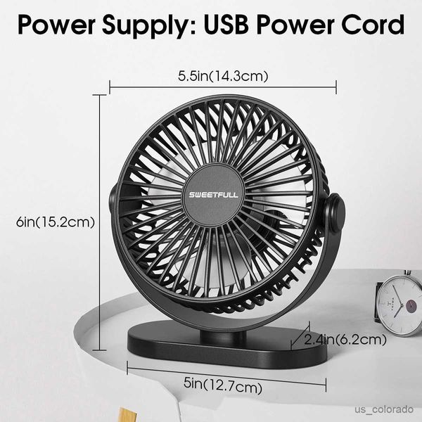 Ventiladores elétricos mini fãs de desktop USB portátil Fan Desktop Escritório USB Fãs de refrigeração silenciosa Três ajustes de velocidade adequados para o escritório em casa