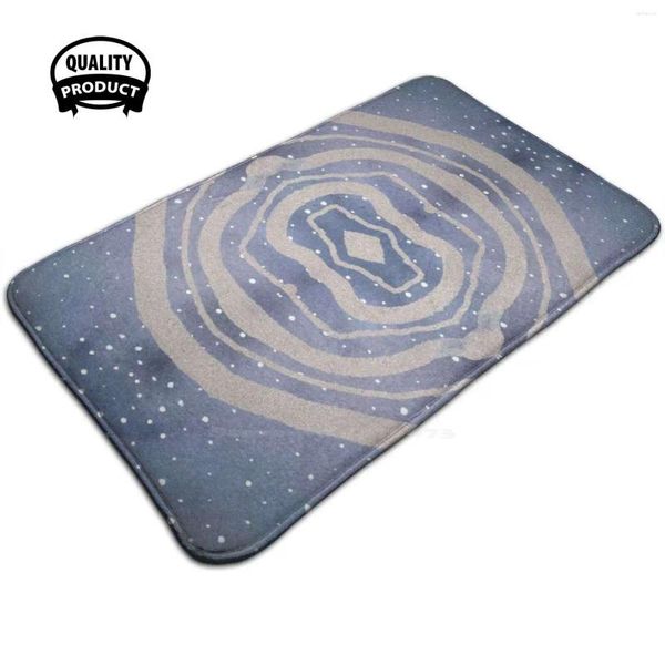 Tapetes Golden Swirl na meia -noite Snow Pad Pad Pad Goods Rug