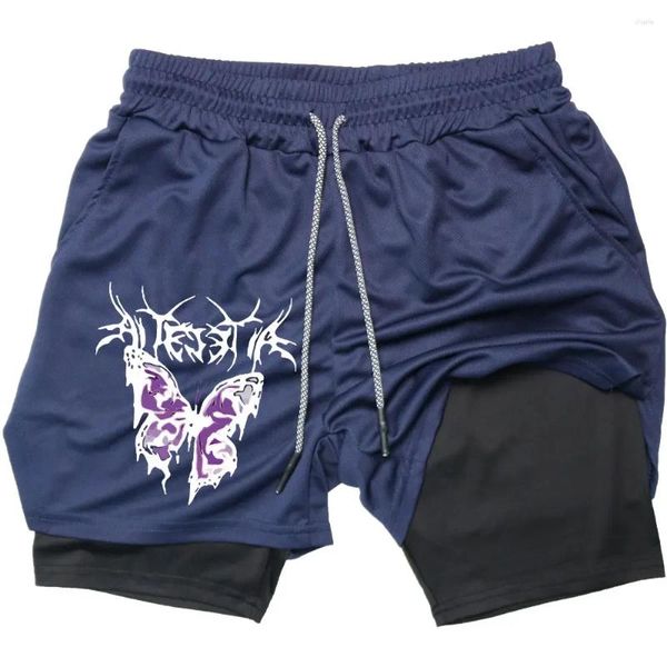 Shorts maschile Butterfly Y2K Stampa Performance uomini rapidi sport asciutti Summer Fitness Running Mesh 2 in 1 palestra