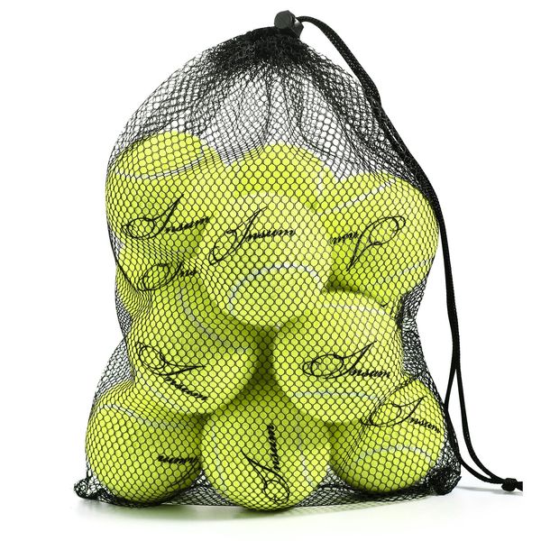 Insum 12pcs Tennisbälle für Anfänger Übungstraining Haustierhund Tenis Ball mit Mesh Bag Easy Carry 240329