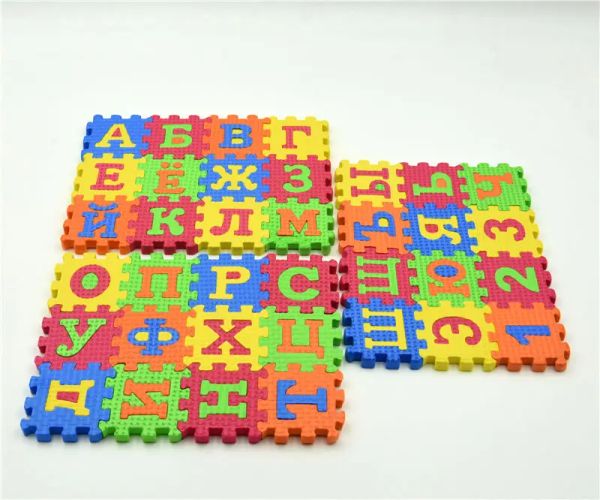 Russia Children Mini Eva schiuma tappeto alfabeto Lettere a mosaico Numero pavimento morbido mat 3d puzzle bambini educativi giocattoli russi