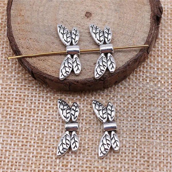 Окрашенные украшения бабочки Ангел Крыло крыло маленькие отверстия проставки бусинки ювелирные украшения 22x8 мм 20 шт.