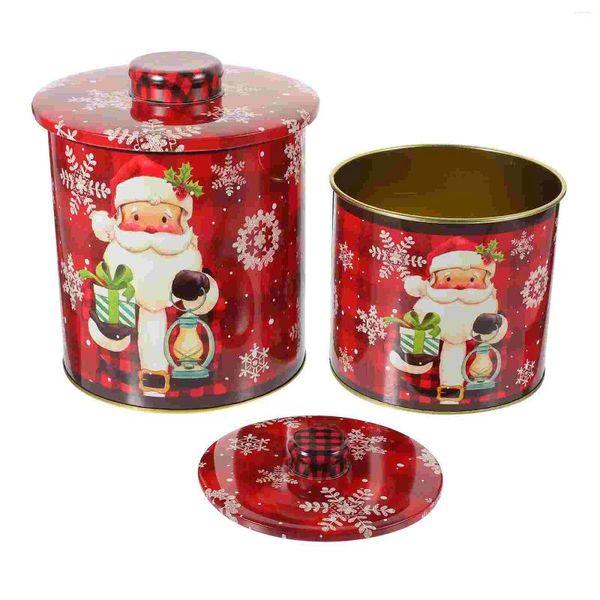 Speicherflaschen 2 PCs Bladeplatten Süßigkeitenglas Weihnachten Container Cookie -Shirt -Kisten für Geschenke mit Abdeckung