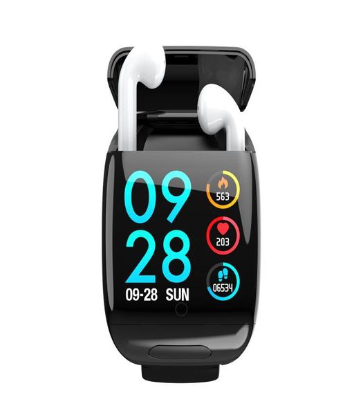 21 orologio intelligente con auricolari tws Cuffie Bluetooth senza fili Braccialetto intelligente Monitor per la frequenza cardiaca nel sangue Kcal Sports Braccialetto intelligente6965445