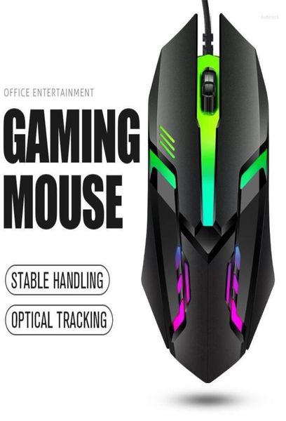 Mäuse USB Wired Gaming Maus RGB 4 Farben LED LEG 1200 DPI Computer 3D -Taste Nonslip Roller Gamer Mose für Home Office Home227000262