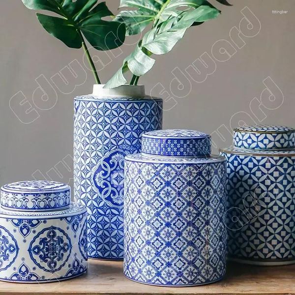 Vasi blu e bianco porcellana vaso classico ornamenti in stile classico ornamenti moderni decorazioni creative decorazioni da soggiorno artigianato da tavolo