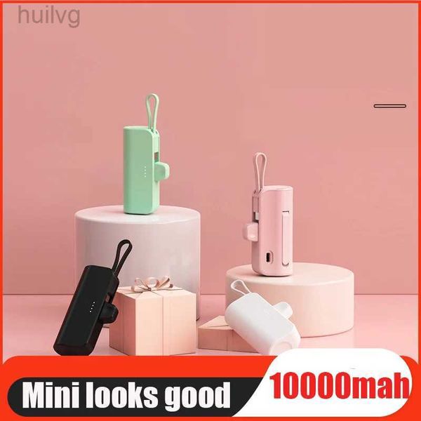 Power Power Banks сотовой связи 2024 Новая версия Pocket Capsule Power Bank 10000 MAH держатель мобильного телефона мини -портативный мощный банк может быть доставлен на самолете 2443