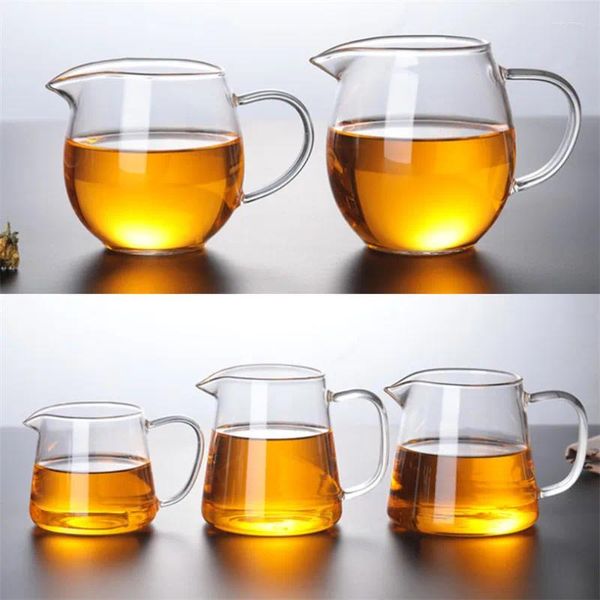 Bicchieri da vino resistenti al calore in vetro trasparente tea pot tazza fatta tazza di tè fatti per uffici fatti per teatri creativi con bevande a manico