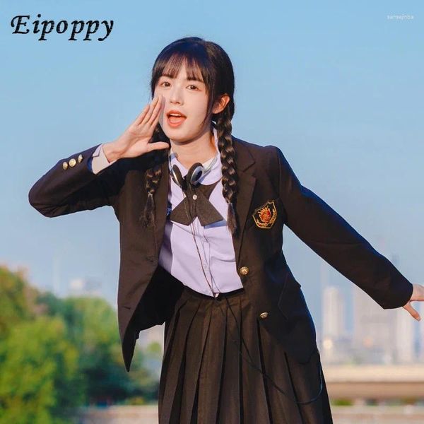 Conjuntos de roupas Outono e Inverno Conjunto Estilo Coreano Terno College Jacket High School Student Uniform Chorus Costume