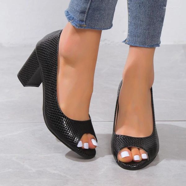 Scarpe da abito signore in vendita 2024 Fashion Basic Women's High Heels Style Women Tust Square Fish Mouth Zapatos