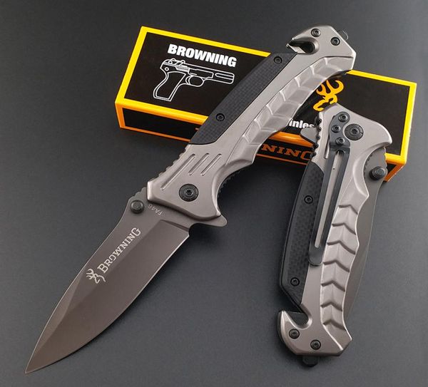 Browning FA46 Titanium Acabar Blade Sharp Blade Tactical dobring Knife G10 Titanium acabamento Handle Assisted Pocket Hunting Rescue Outdoor4069461