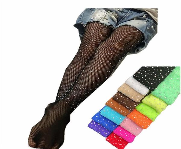 INS 16 Farben Kinder Mädchen Strumpfhosen Hauchdünne Strumpfhosen Tanz Socken Candy Farbe Kinder Strass Elastische Legging Kinder Ballett Strümpfe 7659587