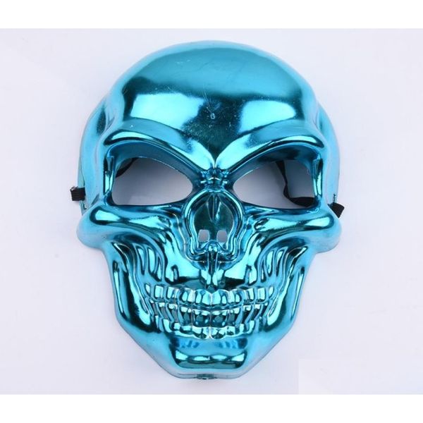 Mascheri per feste Halloween Horror Mask Christmas Electroplated Taro Ghost Head Funny Gift 6 Colori OPP Bag5299531 Droping Delivery Home Gard Dhq5i