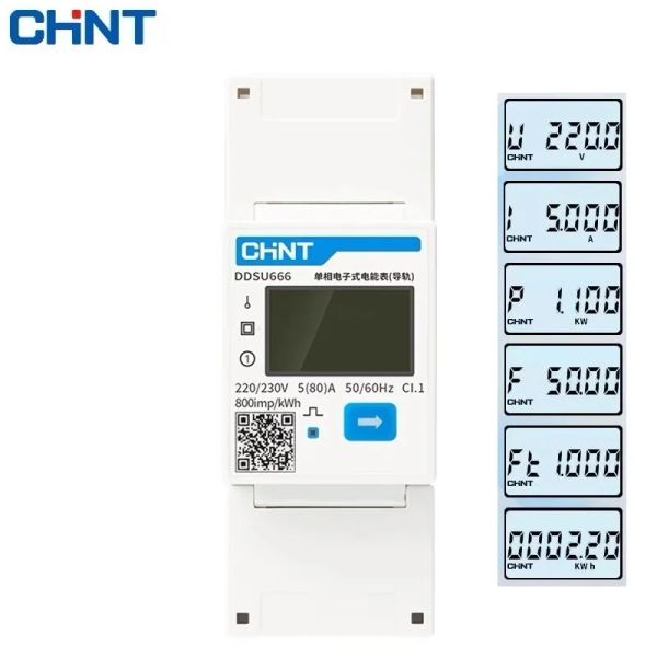 CHINT DDSU666 DTSU666 DIN MODBUS DIN DIN MODBUS RS485 Energia inteligente bidirecional Power KWH Electric Corrente Wattmeter