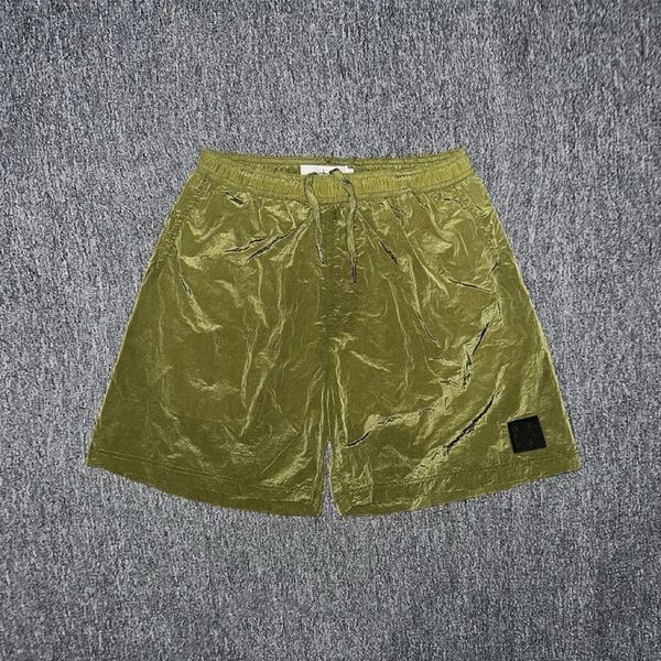 Praia shorts de verão masculino calça de nylon curta Fashion que corre sol solto Processo de lavagem seca de tecido puro de tecido moderno de Hip Hop