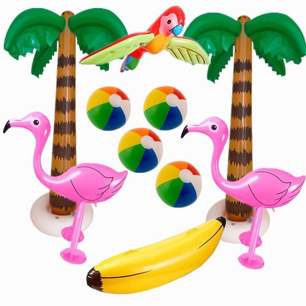 albero di cocco gonfiabile in pvc Flamingo Pallone da spiaggia banana giocattolo regalo oggetti di scena pubblicitari fornitura di oggetti di scena