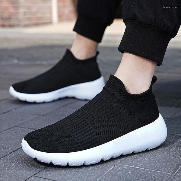 Casual Shoes 2024 Men's Men's Slip on Vulcanize осенью сплошной лаконичной сеткой ткани для воздушной платформы средней каблуки кроссовки