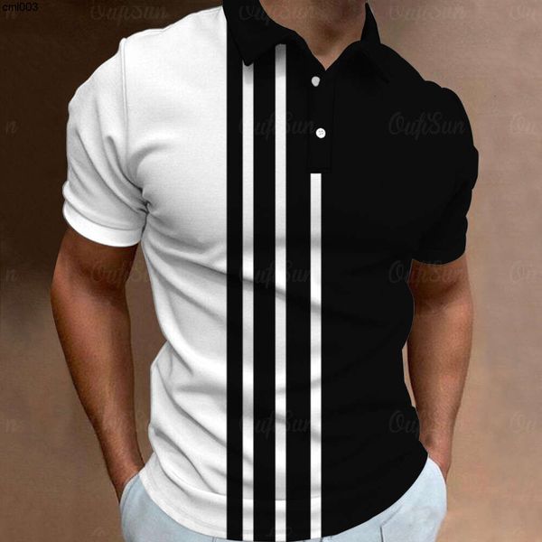 Herren Kurzarm Shirt Polo Striped Print Multi-Color Casual Size Modische Farbblockierung {Kategorie} uug6 uug6