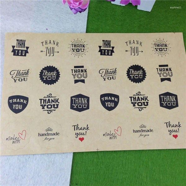 Parti Dekorasyonu 200pcs/Lot Yuvarlak Kendinden Yapışkan Kağıt Sticker House Hareketli Konuk Geri Dönüş Hediyeleri DIY Süsleme Etiket Mühür Toptan Toptan