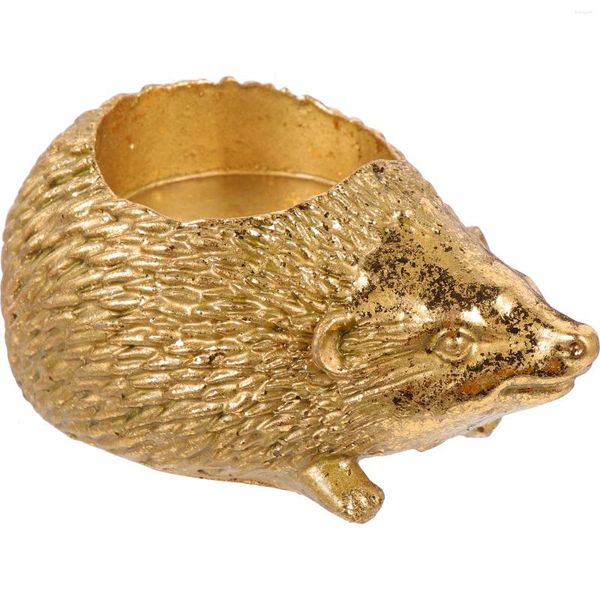 Titulares de vela Hedgehog Candlestick Ornament Titular Centerpieces Pieces Tabelas Resina de mesa Figura Figura Tealight Decorações de estátua decorativa