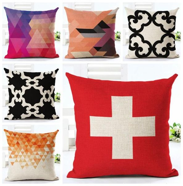 Almofadas decorativas para sofá de cadeira de sofá -de -cadeira preta geometrico capa de almofada vermelha estrela estrela almofada cross cojines colorido decor5678731