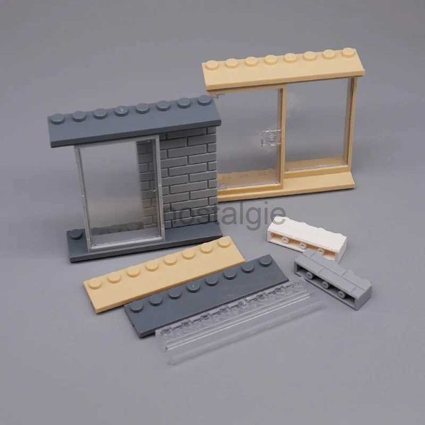 Cozinhas Jogue Janela de porta deslizante de comida com trilho de vidro transparente Bloco de construção de tijolo MOC Toys DIY para Creative House Store Villa 2443