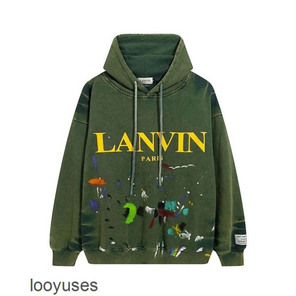 Herren Speckle Print Branded Krawatte Graffiti Dept Designer Lanvin Co Pullover Dye Streetwear Herren Frauengalerie Lose Kapuzenpuls Slwe xxnz xxnz