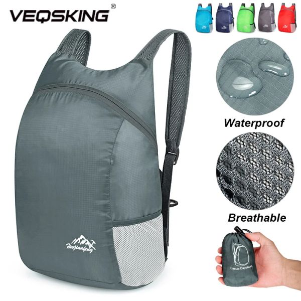 Sacos 15l luz dobrável mochila feminina dobrável ultraleve ao ar livre dobrável mochila de viagem saco de esportes para homens