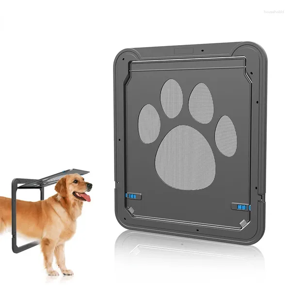 Porta de tela para transportadores de gatos, produtos para animais de estimação, energia cerebral, fio de aço, janela, acessórios de fechamento automático, portão de cachorro