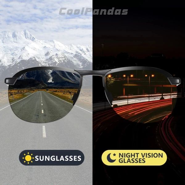 Óculos de sol 2022 Brand Fotochromic Men Glasses Sunglasses polarized Day Night Vision Driving Sun Glasses para masculino Oculos de Sol Masculino