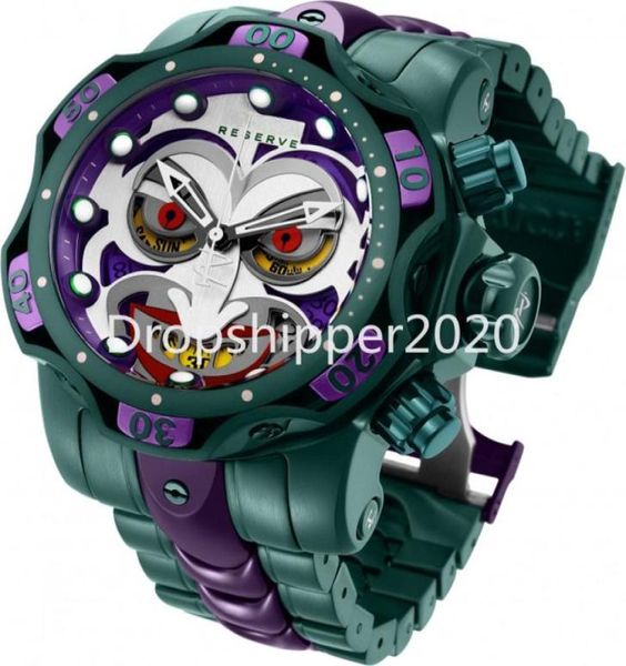 Ungeschlagene Uhr DC Comics Joker Mens Quartz 525mm Edelstahl Modell 30124 Kalender wasserdicht Chronograph Uhren9505576