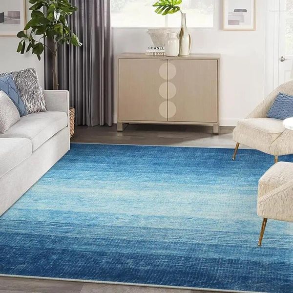 Carpetes Wonnitar Modern Ombre Lavagem Ranco de Área Lavante Azul 9x12 Large Sala de estar Lar