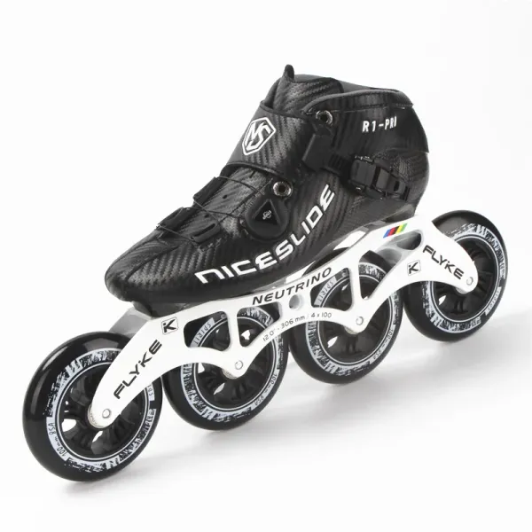 Schuhe 4x90 4x100 4x110 Knopf Inline Speed Skates 4 Räder Schuhe für Track Street Road Carbon Faser Boot Race Patines Button Beruf