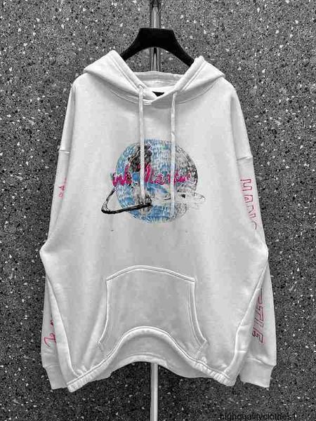 Designer High Version B Home Earth Music Hoodie mit maßgeschneidertem gewebten und gefärbten Stoff, OS -Schulter lose Fit, Unisex Hoodie 33x4