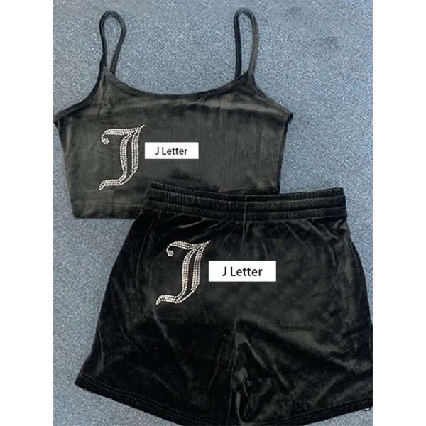 Juicy Coture Velvet Camisole Shorts Set zweiteilig Juli passende ärmellose Crop Top Short Summer Juicy Tracksuit Outfits für Frauen Juicy Tracksan 588