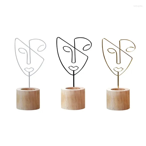 Candele per candele Nordic Abstract Art Art Decor Candlestick Stand Simple Ferroted Tabletop Decorations for Office Bar