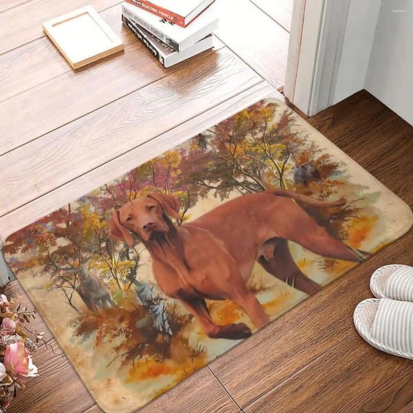 Tapetes húngaros vizsla cachorro cachorro doge não deslizamento capacho de tapete de banheira de banheira tapete de decoração de porta de entrada