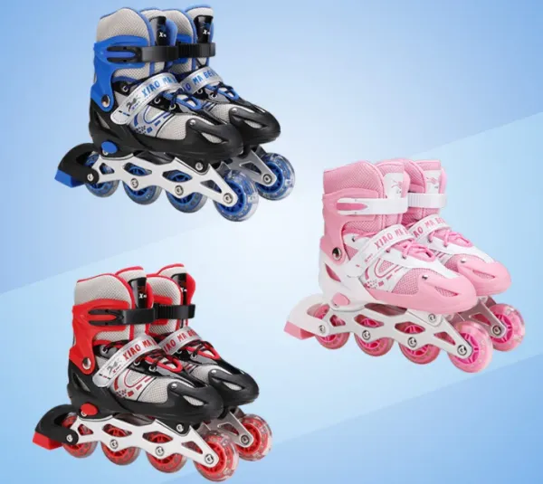 Schuhe Kinder Skates Single Blitz PVC Wheel Verstellbare Walzen Skates Outdoor Fitness Skates Roller Schuhe