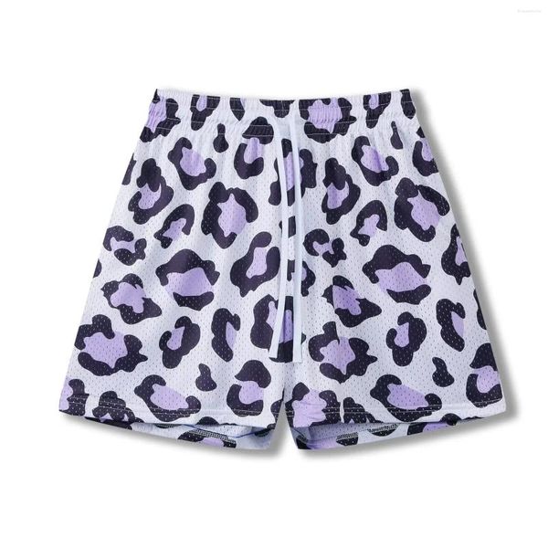 Shorts masculinos 2024 Verão American Leopard Printshorts respiráveis ​​esportes de secagem rápida e lazer estudantes versáteis