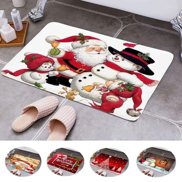 Teppiche Weihnachtstürmatten Eingangsboden Badematten 40x60 cm Flanell Fußmatte für Wohnzimmer Badezimmer Outdoor Anti-Slip-Home Home Home