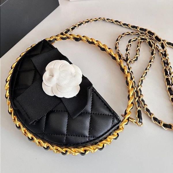 Designer 24c Camellia Crossbody Borse Women Women Luxury Cowhide Borsa Pannello Pannello Porta Alle spalla Mini Telefono Makeup Borse Metal Fram